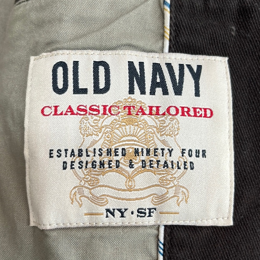 Old Navy Mens Blazer Extra Large Brown Cotton Sport Coat 2 Button Surgeons Cuff